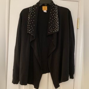 Ruby Rd. Size medium black sweater with silver studs on the collar